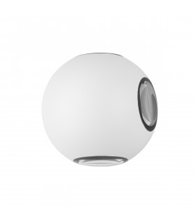 Como 4 Light Outdoor Flush Wall Lamp Sandy White Aluminium Glass LED 4x1W 265Lm 3000K IP54-1