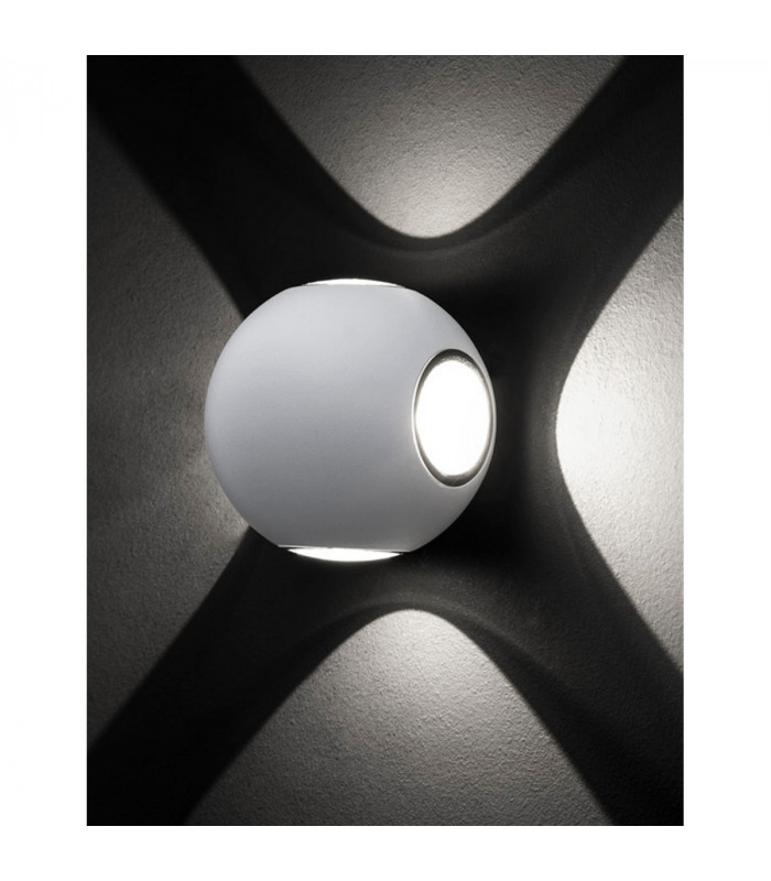 Como 4 Light Outdoor Flush Wall Lamp Sandy White Aluminium Glass LED 4x1W 265Lm 3000K IP54-3