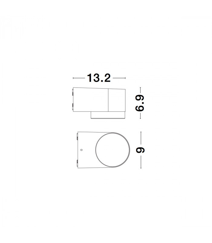 Nus Outdoor Down Wall Lamp Black Aluminium LED 4W 400.33Lm 3000K IP54-6