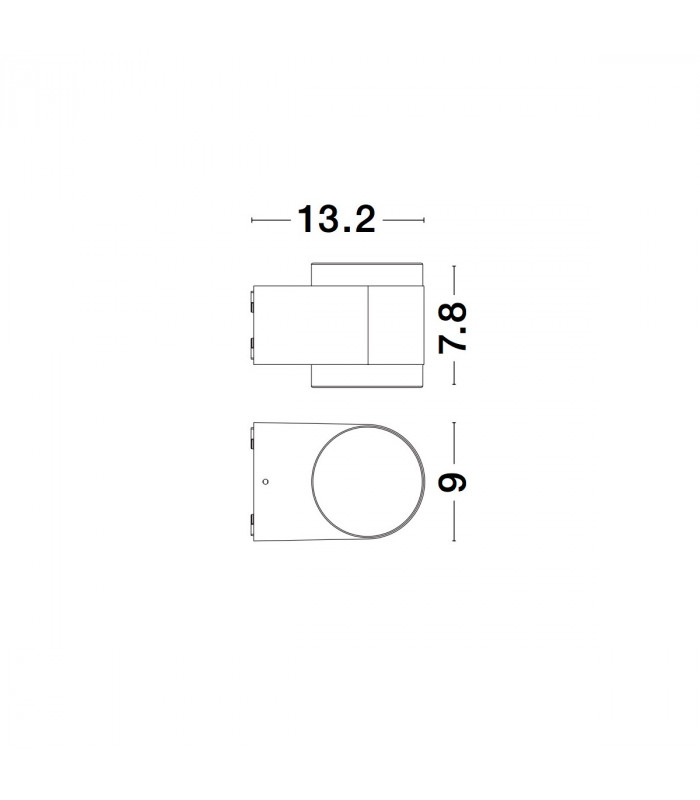 Nus 2 Light Outdoor Up Down Wall Lamp Black Aluminium LED 2x4W 943Lm 3000K IP54-6