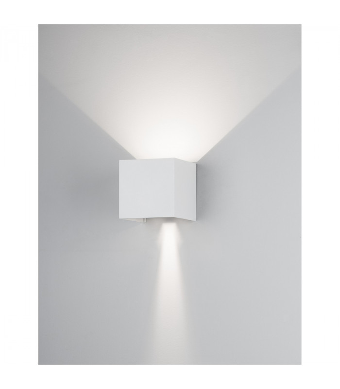 Como 2 Light Outdoor Up Down Wall Lamp Sandy White Aluminium LED 2x3W 510Lm 3000K Adjustable IP54-2