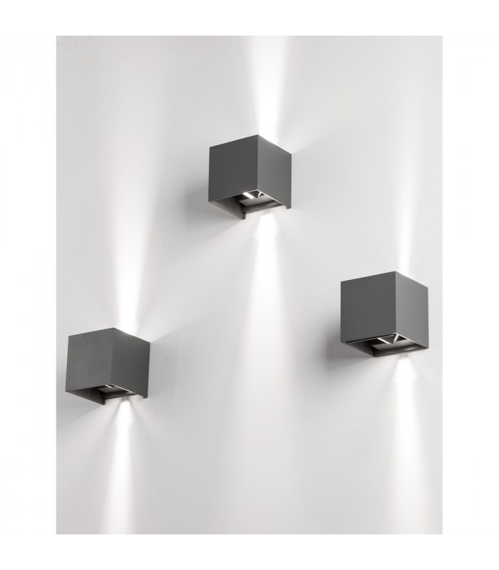 Como 2 Light Outdoor Up Down Wall Lamp Dark Grey Aluminium LED 2x3W 510Lm 3000K  Adjustable IP54-3