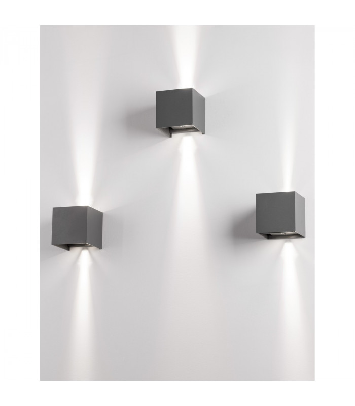 Como 2 Light Outdoor Up Down Wall Lamp Dark Grey Aluminium LED 2x3W 510Lm 3000K  Adjustable IP54-4