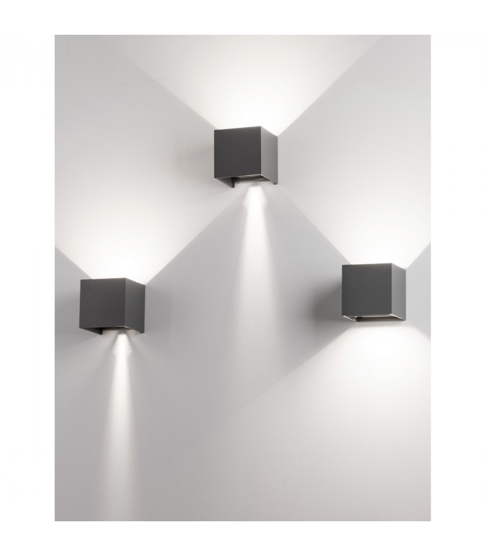 Como 2 Light Outdoor Up Down Wall Lamp Dark Grey Aluminium LED 2x3W 510Lm 3000K  Adjustable IP54-5