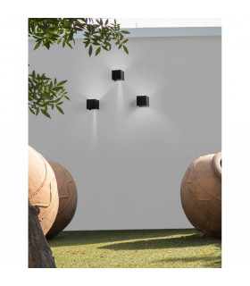 Como 2 Light Outdoor Up Down Wall Lamp Black Aluminium LED 2x3W 510Lm 3000K Adjustable IP54-2