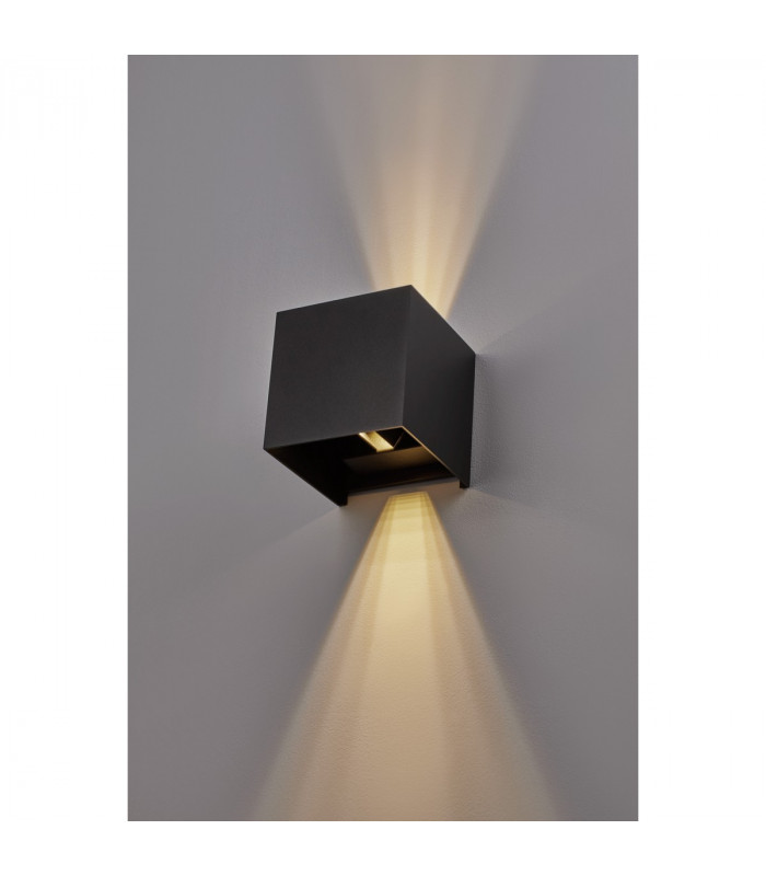 Epic 2 Light Outdoor Up Down Wall Lamp Black Aluminium LED 2x10W 1950Lm 3000K Adjustable IP54-4