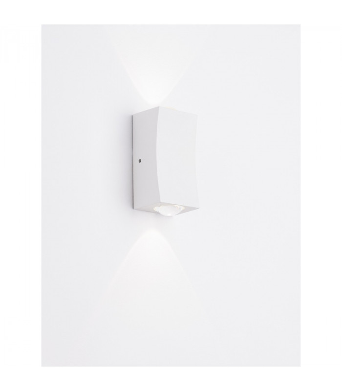 Dewei 2 Light Outdoor Up Down Wall Lamp White Aluminium LED 2x2W 400Lm 3000K 500mA IP54-4