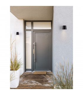 Ovi Outdoor Down Wall Lamp Black Aluminium Glass LED GU10 1x7W IP54-2