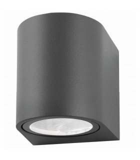Nero Round Outdoor Down Wall Lamp Dark Grey Aluminium Glass LED GU10 1x7W IP54-1