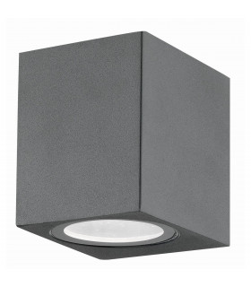 Nero Square Outdoor Down Wall Lamp Dark Grey Aluminium Glass LED GU10 1x7W IP54-1