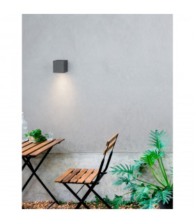 Nero Square Outdoor Down Wall Lamp Dark Grey Aluminium Glass LED GU10 1x7W IP54-2