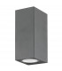 Nero Square Outdoor Up Down Wall Lamp Dark Grey Aluminium Glass LED GU10 2x7W IP54-1