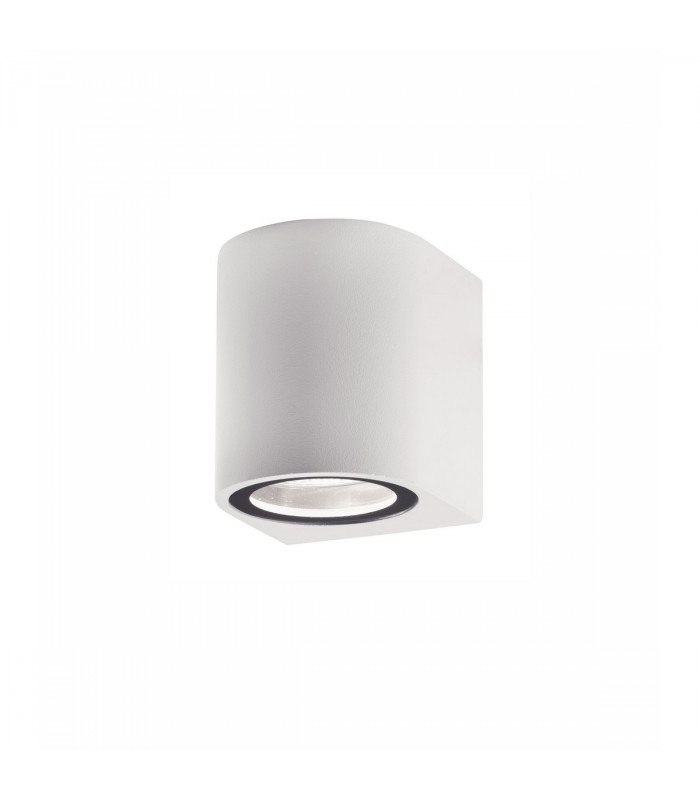 Nero Round Outdoor Down Wall Lamp Aluminium White Glass LED GU10 1x7W IP54-1