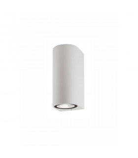Nero Round Outdoor Up Down Wall Lamp Aluminium White Glass LED GU10 2x7W IP54-1