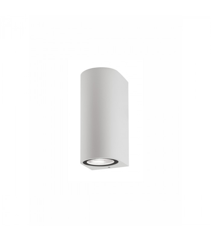 Nero Round Outdoor Up Down Wall Lamp Aluminium White Glass LED GU10 2x7W IP54-1