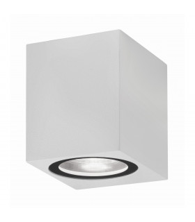 Nero Square Outdoor Down Wall Lamp Aluminium White Glass LED GU10 1x7W IP54-1