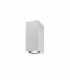 Nero Square Outdoor Up Down Wall Lamp Aluminium White Glass LED GU10 2x7W IP54-1