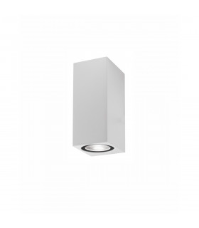 Nero Square Outdoor Up Down Wall Lamp Aluminium White Glass LED GU10 2x7W IP54-1