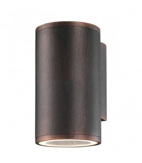 Nodus Outdoor Up Down Wall Lamp Antique Brown Aluminium Glass LED GU10 1x7W IP54-1