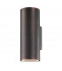 Nodus 2 Light Outdoor Up Down Wall Lamp Antique Brown Aluminium Glass LED GU10 2x7W IP54-1