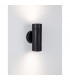 Limbio 2 Light Outdoor Up Down Wall Lamp Black ABS Glass LED GU10 2x7W IP44-5