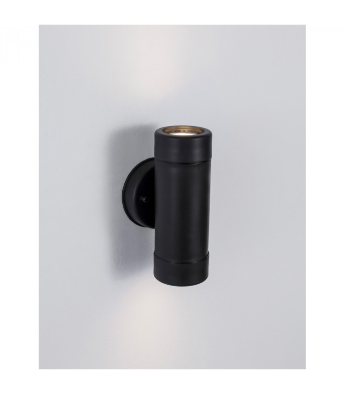 Limbio 2 Light Outdoor Up Down Wall Lamp Black ABS Glass LED GU10 2x7W IP44-6