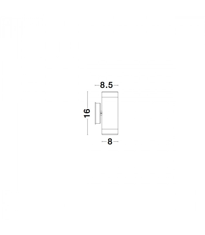 Limbio 2 Light Outdoor Up Down Wall Lamp Black ABS Glass LED GU10 2x7W IP44-7