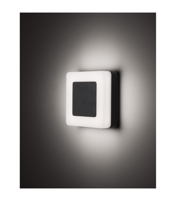 Tune Square Outdoor Modern Wall Lamp Sandy Black Aluminium LED 9W 620Lm 3000K IP65-2