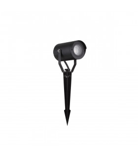 Kimiko 21cm Outdoor Spike Black Aluminium Clear Glass LED GU10 1x10W IP54-1