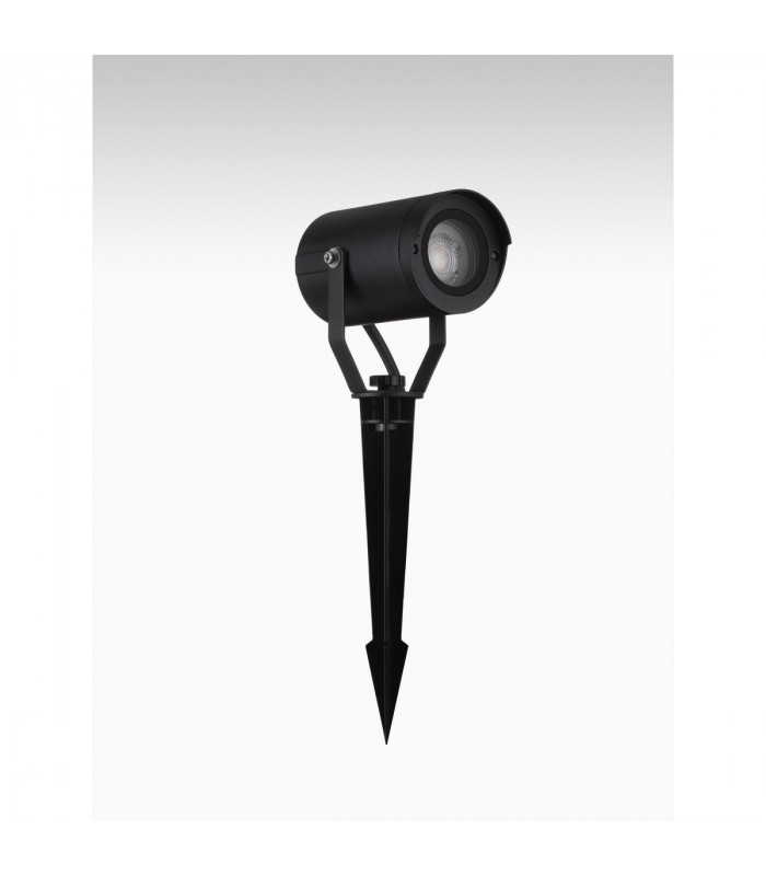 Kimiko 21cm Outdoor Spike Black Aluminium Clear Glass LED GU10 1x10W IP54-3