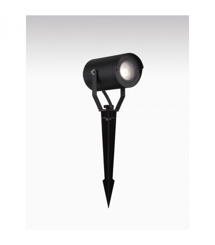 Kimiko 21cm Outdoor Spike Black Aluminium Clear Glass LED GU10 1x10W IP54-4