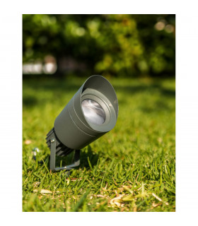 Inside 80cm Outdoor Spike Dark Grey Aluminium Glass LED GU10 1x7W IP54-2