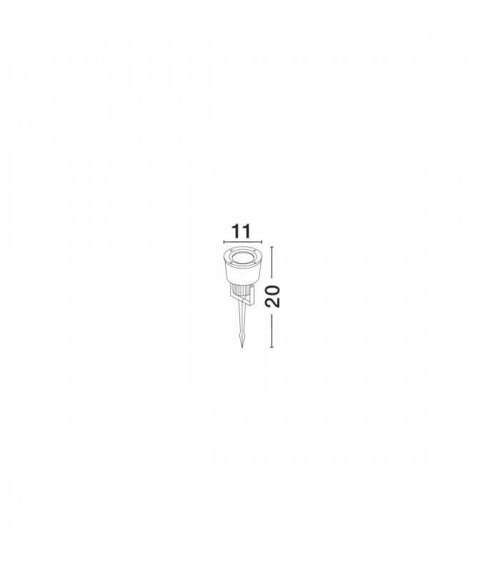 Inside 80cm Outdoor Spike Dark Grey Aluminium Glass LED GU10 1x7W IP54-3