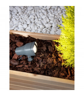 Inside 36cm Outdoor Spike Dark Grey Aluminium Glass LED GU10 1x7W IP54-2