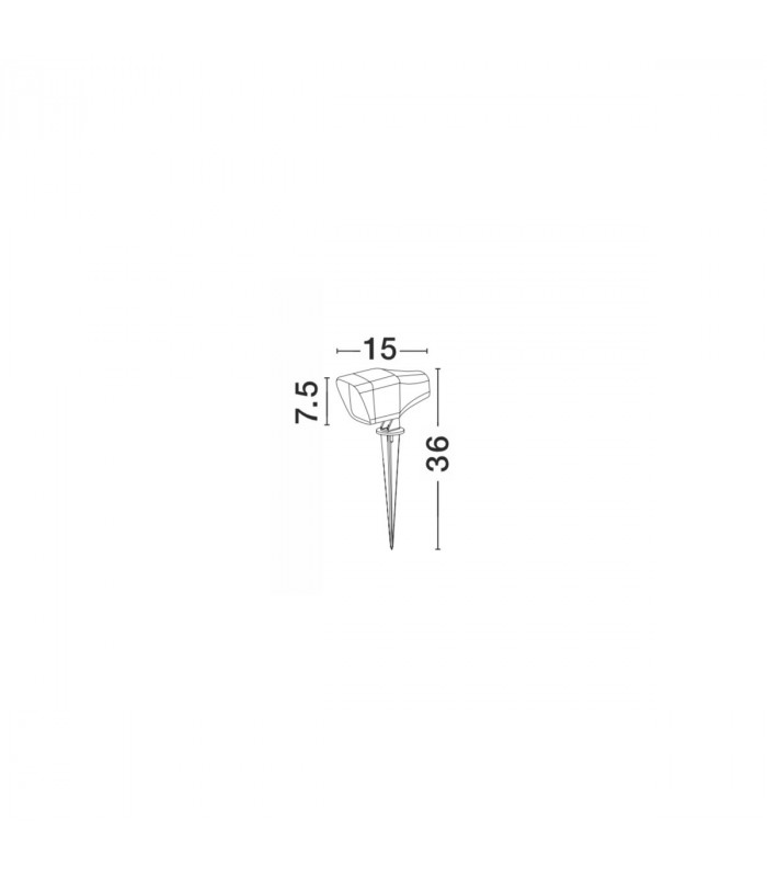 Inside 36cm Outdoor Spike Dark Grey Aluminium Glass LED GU10 1x7W IP54-3