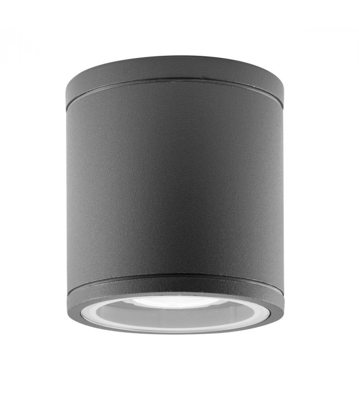 Cerise 9cm Round Surface Mounted Downlight Dark Grey Aluminium Glass LED GU10 1x7W IP54-1