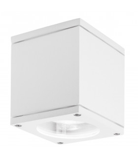 Cerise 9cm Square Surface Mounted Downlight White Aluminium Glass LED GU10 1x7W IP54-1