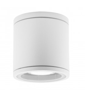Cerise 9cm Round Surface Mounted Downlight White Aluminium Glass LED GU10 1x7W IP54-1