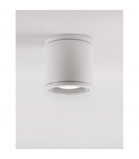 Cerise 9cm Round Surface Mounted Downlight White Aluminium Glass LED GU10 1x7W IP54-2