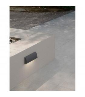 Liv Outdoor Flush Wall Lamp Dark Grey Aluminium Glass LED 3.5W 245Lm 3000K IP54-2