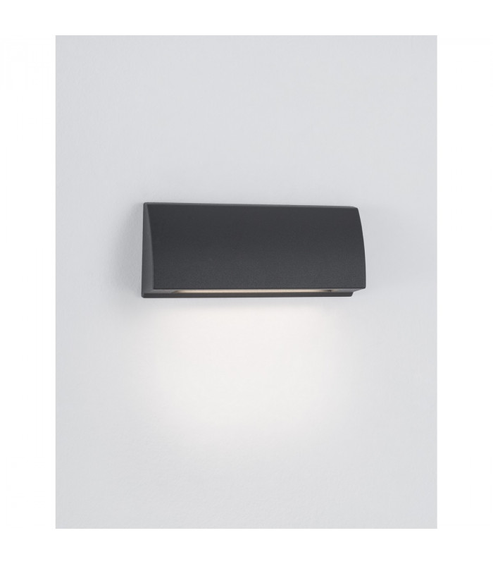Liv Outdoor Flush Wall Lamp Dark Grey Aluminium Glass LED 3.5W 245Lm 3000K IP54-5