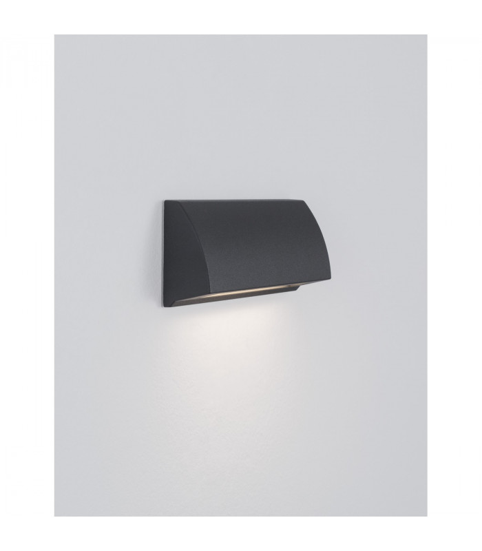 Liv Outdoor Flush Wall Lamp Dark Grey Aluminium Glass LED 3.5W 245Lm 3000K IP54-6