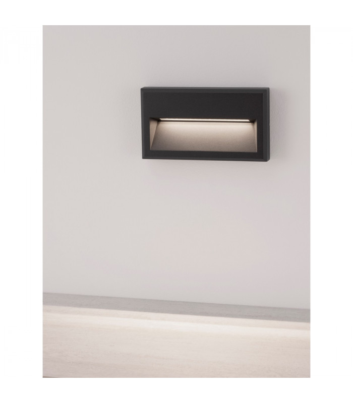 Rio Outdoor Flush Wall Lamp Anthracite Aluminium Clear Glass LED 6W 122.31Lm 3000K IP65-3