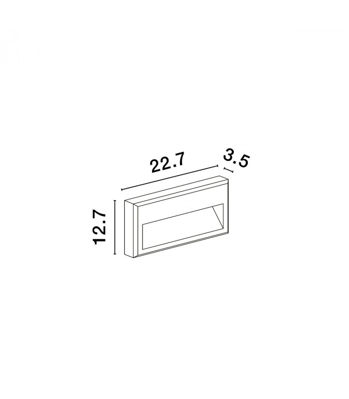 Rio Outdoor Flush Wall Lamp Anthracite Aluminium Clear Glass LED 6W 122.31Lm 3000K IP65-4