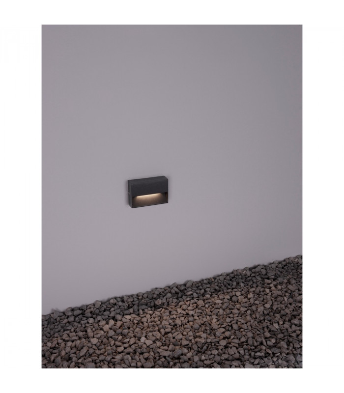 Vision Outdoor Flush Wall Lamp Anthracite Aluminium LED 1.5W 34Lm 3000K IP54-3
