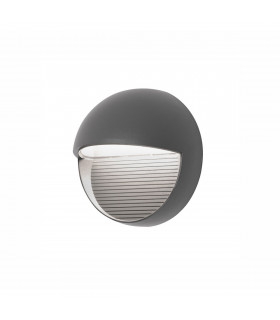 Krypton Outdoor Flush Wall Lamp Dark Grey Aluminium Glass LED 6W 480Lm 3000K IP54-1
