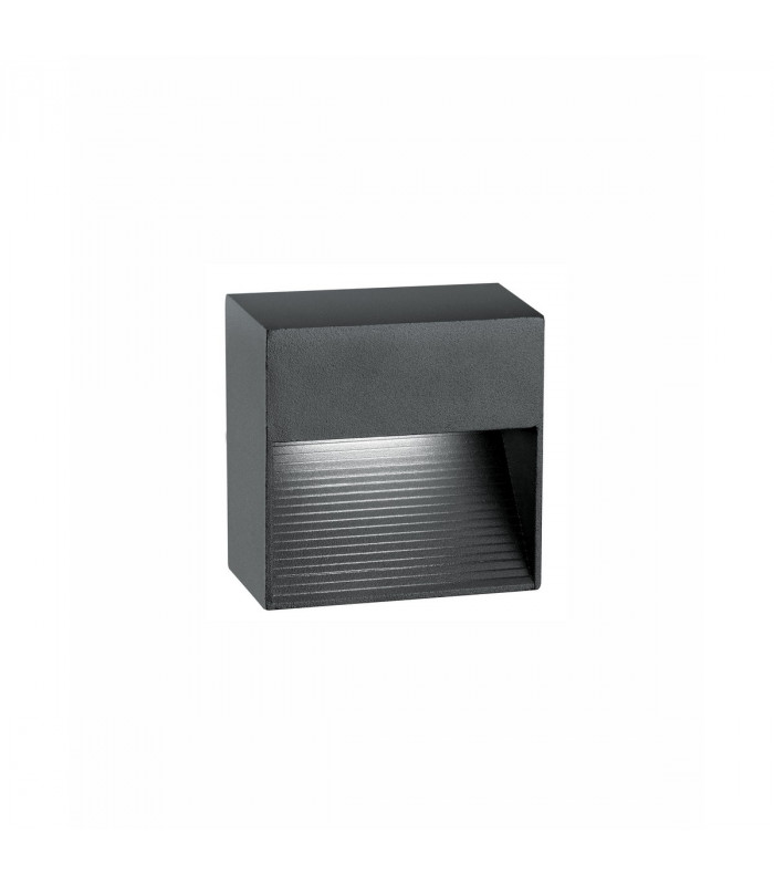 Krypton Outdoor Flush Wall Lamp Dark Grey Aluminium LED 3W 270Lm 3000K IP54-1