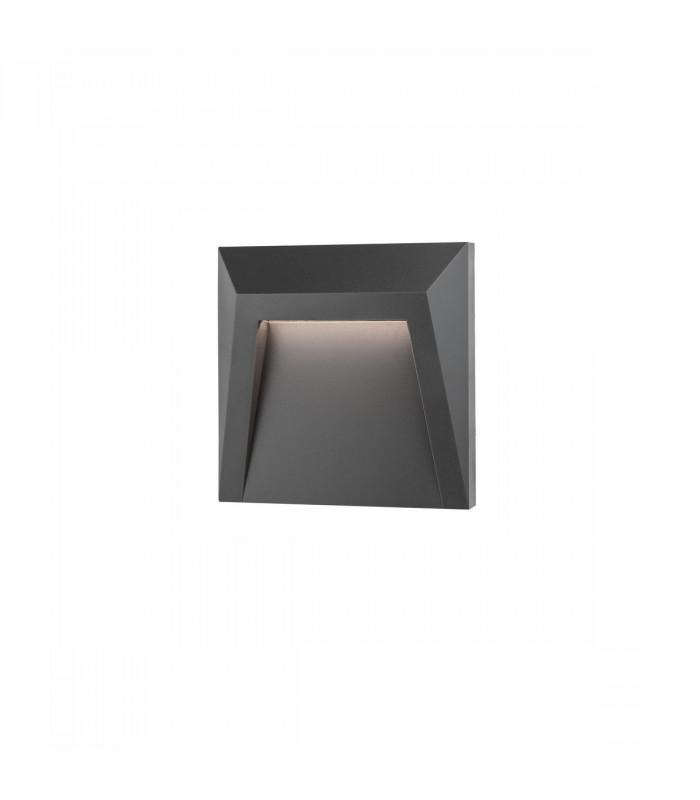 Luton Outdoor Flush Wall Lamp Dark Grey ABS LED 1.2W 145Lm 3000K IP65 RC Driver Included-1