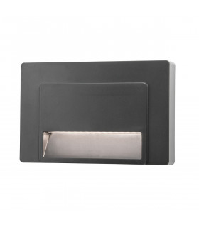 Luton Outdoor Flush Wall Lamp Dark Grey ABS LED 1.2W 150Lm 3000K IP65 RC Driver Included-1