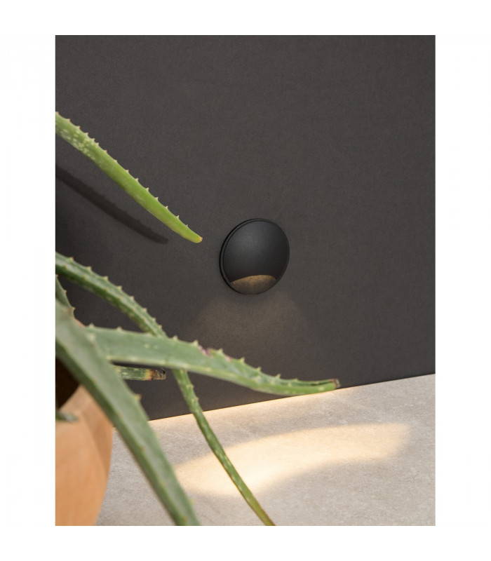 Joya Outdoor Recessed Wall Lamp Sandy Black Aluminium LED 3W 48Lm 3000K IP65-3